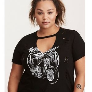 TORRID Moto Graphic Cutout Tee